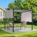 Sunjoy 9 x 9 ft. Pergola, Outdoor Patio Matte Black Steel Classic Frame Pergola by SUNJOY