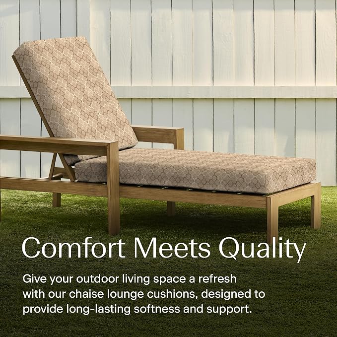 Honeycomb Outdoor Heritage Chaise 21.5 x 70, Courtyard Geo Chaise Lounge Cushion - Image 2