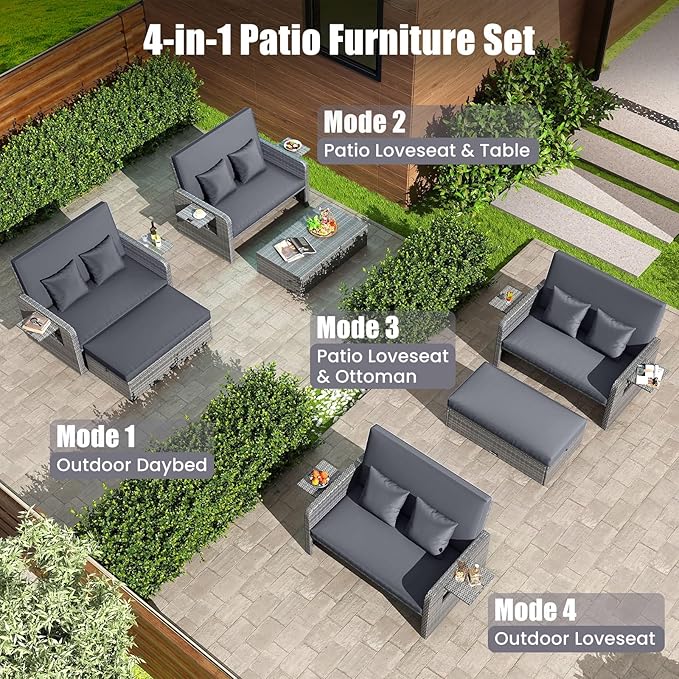 Tangkula Patio Rattan Daybed - Image 3
