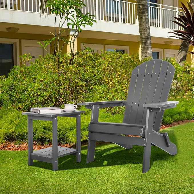 Double Adirondack Outdoor Side Table Weather Resistant, Outdoor Rectangular - Image 7
