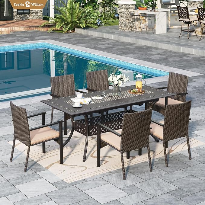 Sophia & William 7 Pieces Expandable Outdoor Dining Set by SophiaWilliam