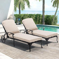Chaise Lounge Chair Outdoor- Set of 2 Patio Pool Chairs Tanning Lounges by Villeston