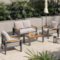 Aoxun Aluminum Outdoor Patio Furniture Set, 4 Seats Outdoor Sectional by Aoxun
