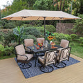 PHI VILLA Outdoor Dining Set for 6, All-Weather Patio Table and Chairs Set by PHIVILLAThepioneerofcomfortablehouseholdsupplies