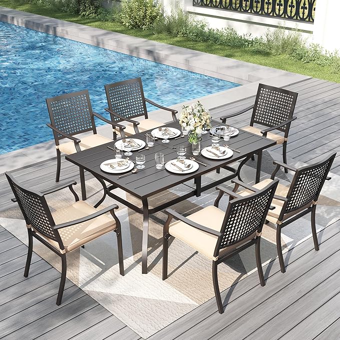 PHI VILLA 7 Pieces Outdoor Dining Set - Image 6