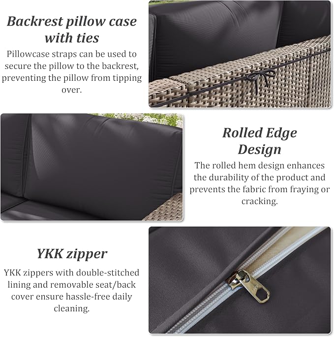 14 Pcs Outdoor Cushion Slipcovers Outdoor Patio Cushion Covers Replacement - Image 5