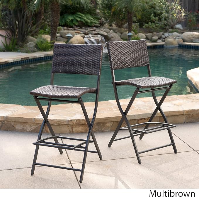 Christopher Knight Home Margarita Outdoor Wicker Barstools, 2-Pcs Set - Image 4
