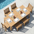 HDPE Patio Dining Set for 6, Weather-Resistant Outdoor Table by ACUELGardenFurniture