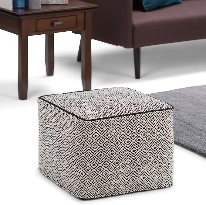 SIMPLIHOME Brynn Square Pouf - Image 2