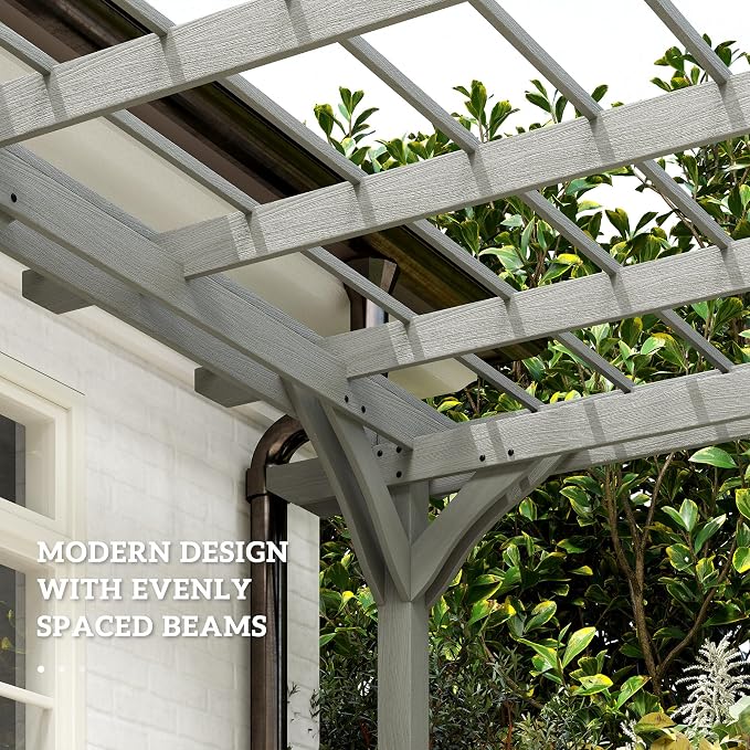 Outsunny 12' x 16' Outdoor Pergola, Wood Gazebo Grape Trellis - Image 4