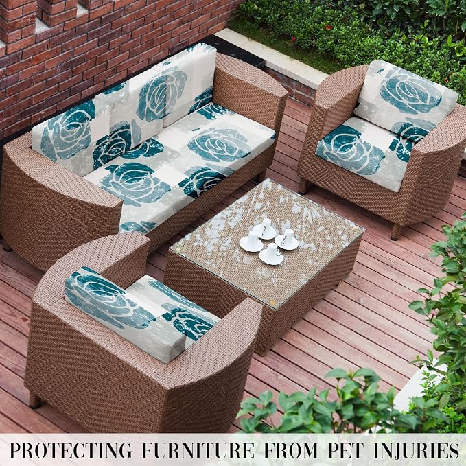 8Pcs Outdoor Cushion Covers, Patio Cushion Covers, Stretch Elastic Slipcovers - Image 6