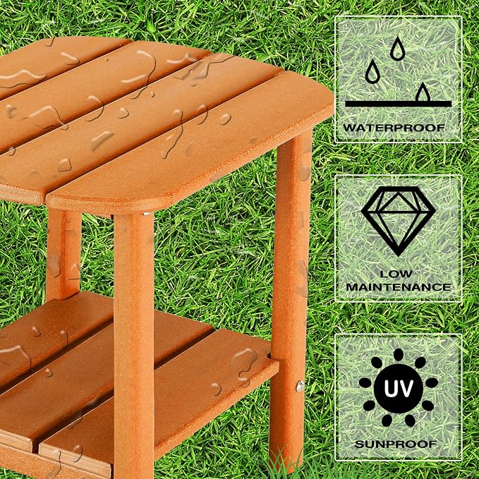 LZRS Double Adirondack Side Table, Outdoor Side Tables, End Tables - Image 4
