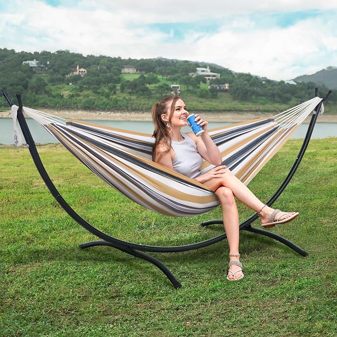 SUNCREAT 2 Person Hammock with Stand, Heavy Duty Free Standing Hammock with - Image 2
