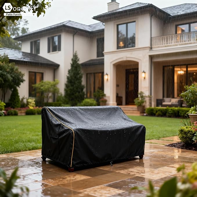 Patio 3-Seater Sofa Cover, Outdoor Couch Cover Fits up to 85W x 38D x 35H Inches - Image 5