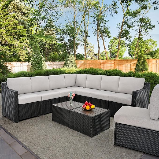 HAPPATIO 10 Piece Patio Conversation Set, All-Weather Patio Furniture Set - Image 2