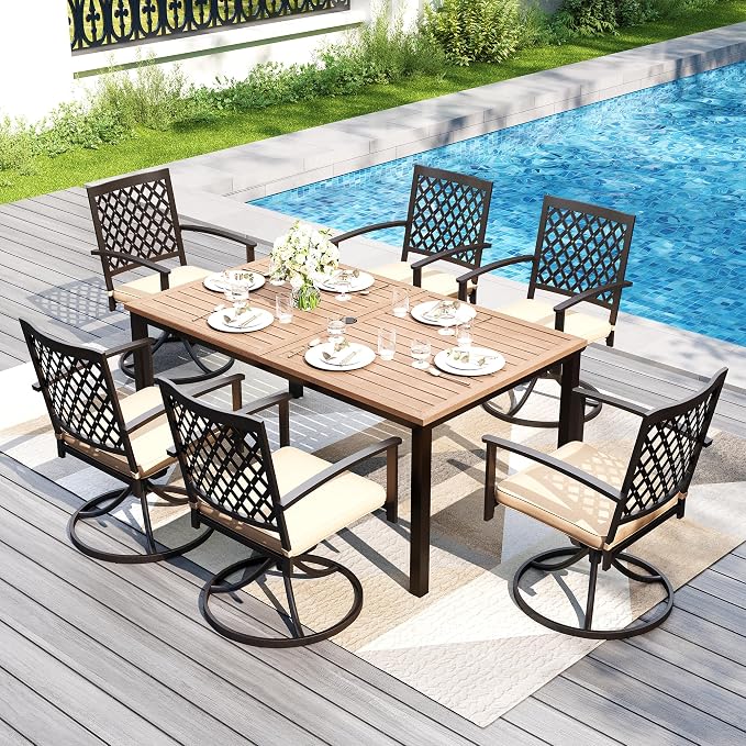 PHI VILLA 7 Pieces Outdoor Dining Set - Image 2