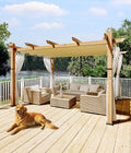 GarveeLife 10 x 13 ft Wood Grain Aluminum Pergola Outdoor Pergola by GarveeLife