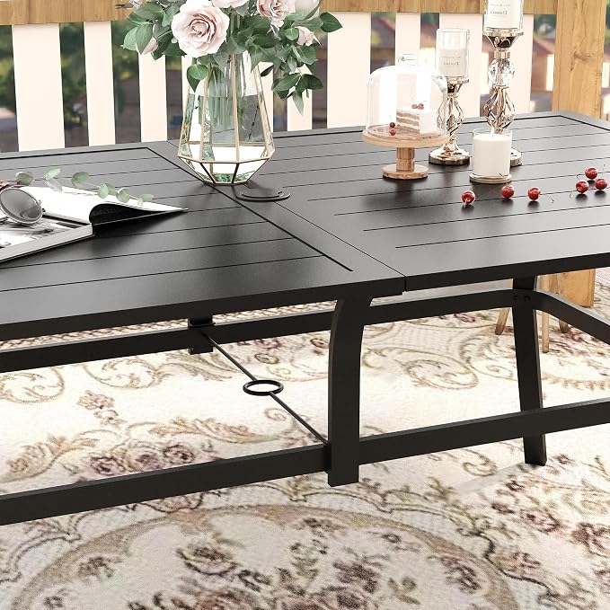 VICLLAX Patio Dining Set for 6, Outdoor Furniture Set Includes 59" Rectangle - Image 4