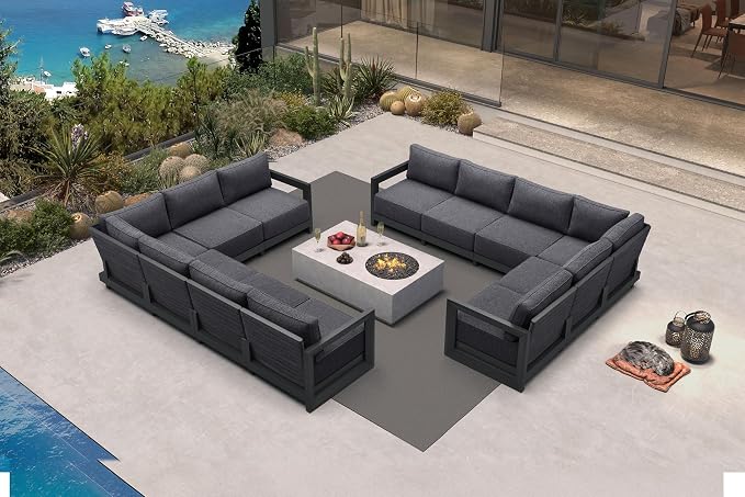 PURPLE LEAF Patio Furniture Set L-Shaped Outdoor Couch by Unknown