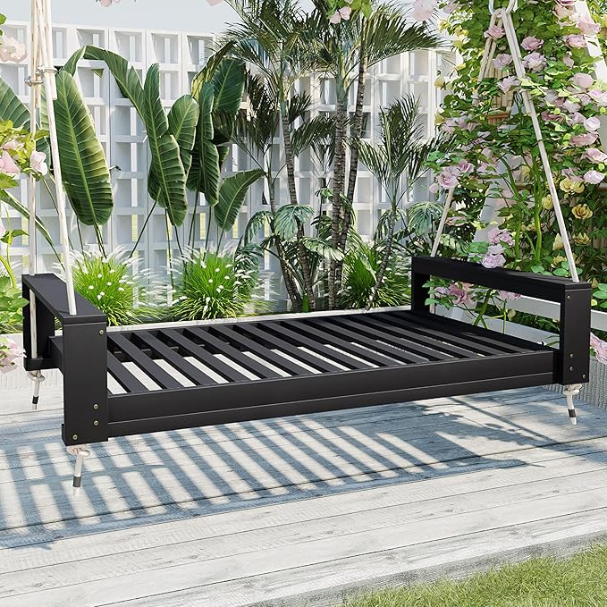Merax Patio Acacia Wood Porch Swing by Merax
