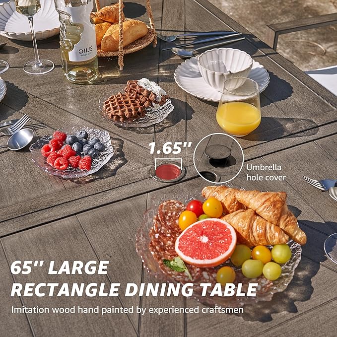 NATURAL EXPRESSIONS 7 Piece Patio Dining Table Outdoor Furniture Set - Image 3