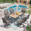PHI VILLA 7 Piece Patio Dining Set, 6 Swivel Patio Chairs by PHIVILLAThepioneerofcomfortablehouseholdsupplies