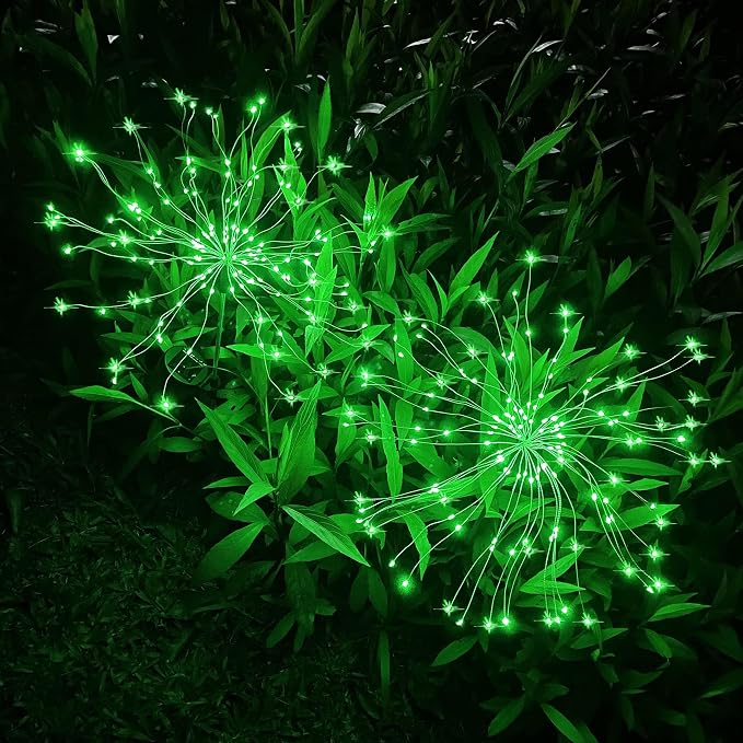 JJGoo Solar Firework Lights, 2 Pack 120 LEDs 2 Lighting Modes Solar Garden - Image 3