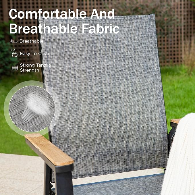 PHI VILLA 5 Pieces Outdoor Patio Dining Set - Image 3