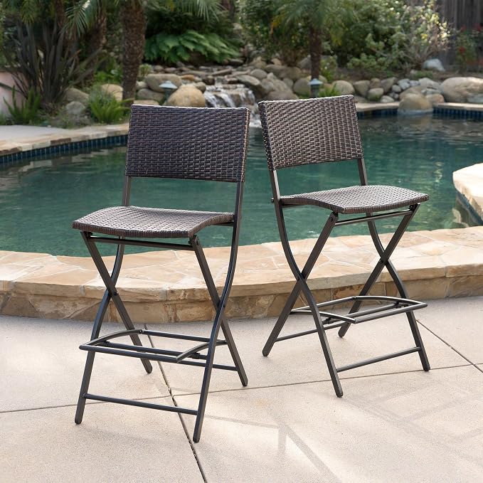 Christopher Knight Home Margarita Outdoor Wicker Barstools, 2-Pcs Set - Image 2