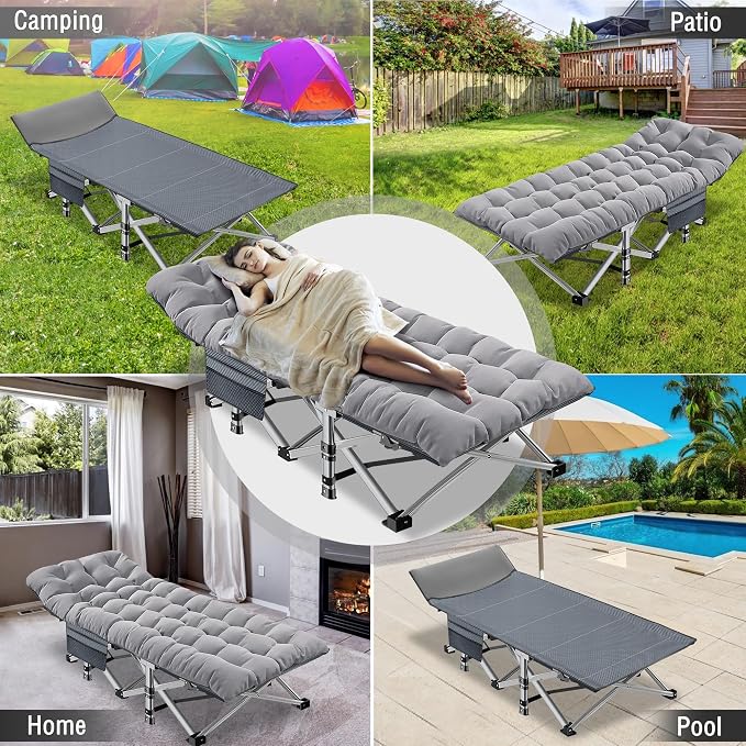 ABORON 2PK XXL Camping Cot for Adults 900LBS - Image 4