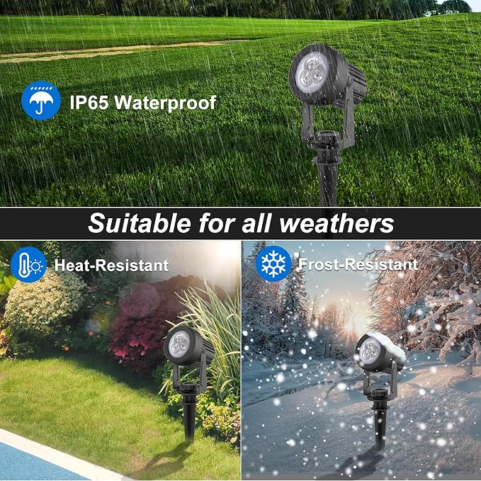 Blue Solar Spot Lights Outdoor, 2 Pack Solar Landscape Spotlights IP65 - Image 7