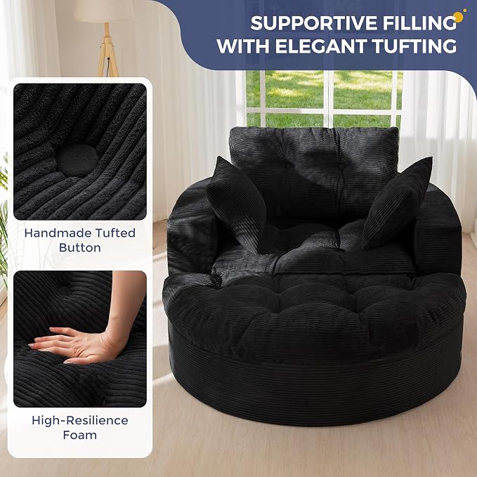 MAXYOYO Modular Sectional Chaise Lounge Sofa, Round Upholstered Lounge Chair - Image 6