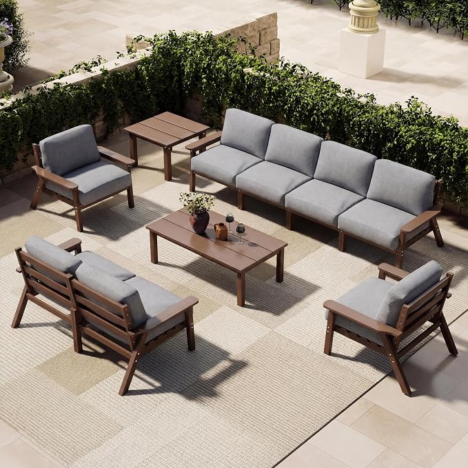 Patio Furniture Set 8 Seats, 4-Seater and 2-Seater Outdoor Sofas by PatioKingdom