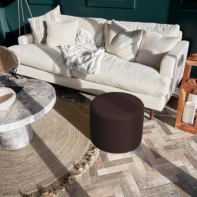ZICOTO Beautiful Boucle Pouf Ottoman and Foot Rest - Image 6