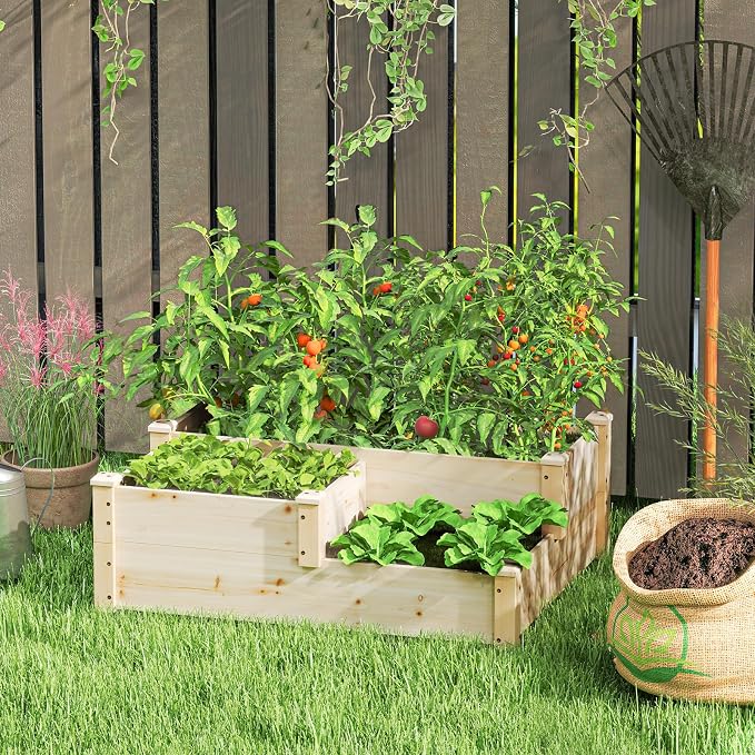 Giantex Raised Garden Bed, Wood Planter Box - Image 2