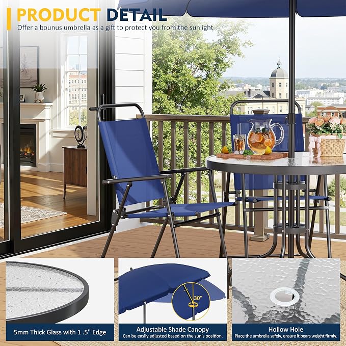 Shintenchi 6 Piece Patio Dining Set - Image 3