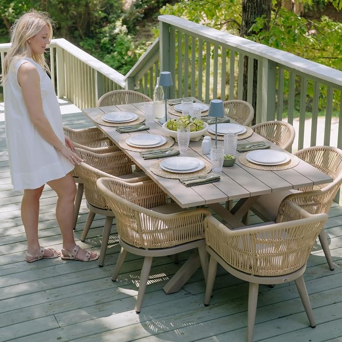 PURPLE LEAF 9 Pieces Outdoor Dining Set by PURPLELEAF