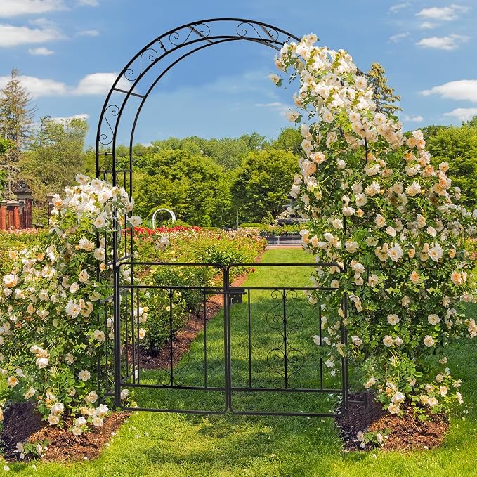 Garden Arbor with Gate, 7FT Wedding Arches - Image 8