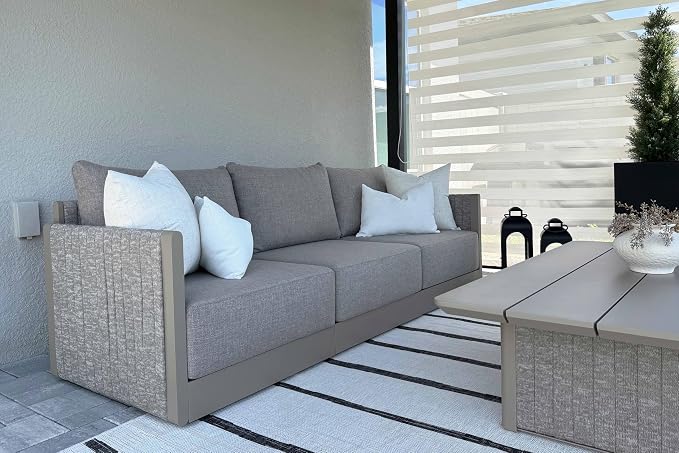 PURPLE LEAF Patio Furniture Set 9 Pieces Outdoor Conversation Sets PP Rope - Image 2