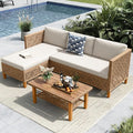MFSTUDIO L Shaped Outdoor Couch Set, Wicker Patio Furniture Set, Rattan Outdoor by MFSTUDIO