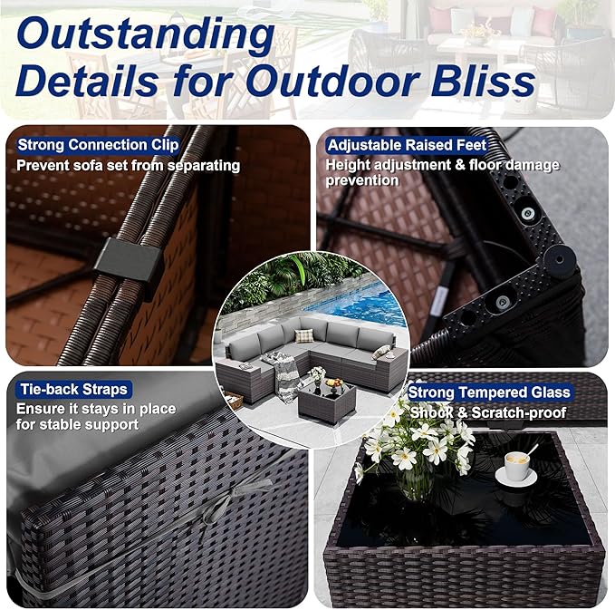 9 Pieces Patio Furniture Set - Image 7