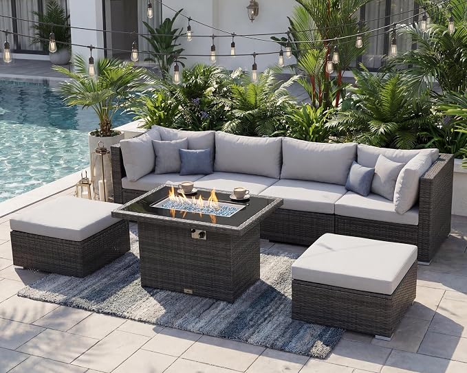 NICESOUL 6 Seats Modern Outdoor Furniture Set - Image 2
