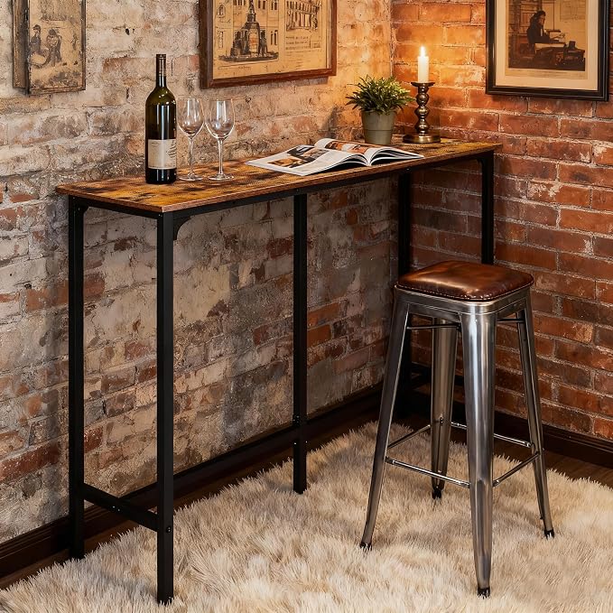 Karl home 71" Bar Table, Rectangular High Top Bar Counter Tables - Image 8