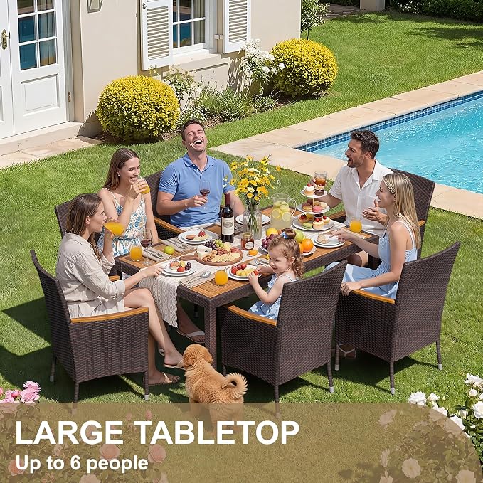 Devoko Dining 7 PCS Furniture, Patio Conversation Set - Image 2
