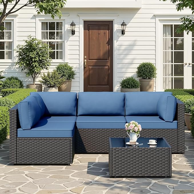 JAMFLY Patio Furniture Sets, 5-Piece Outdoor Patio Furniture by JAMFLY
