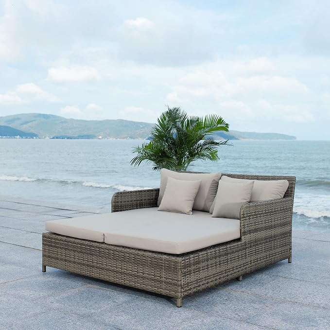 Safavieh PAT7500B Outdoor Collection Cadeo Grey Cushion Daybed - Image 3