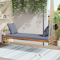 Merax Outdoor Patio Wooden Swing Chair, 2-Seat Hanging Porch Hammock Bench by Merax