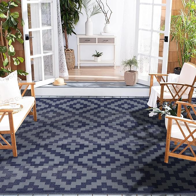 SAND MINE Reversible Mats, Plastic Straw Rug, Modern Area Rug, Large Floor Mat - Image 6
