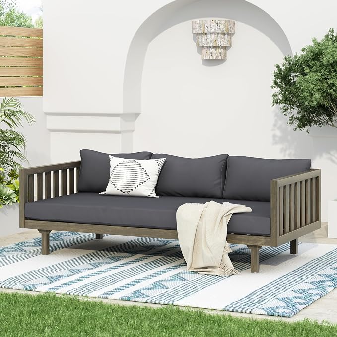 Christopher Knight Home Claremont Outdoor 3 Seater Acacia Wood Daybed by ChristopherKnightHome