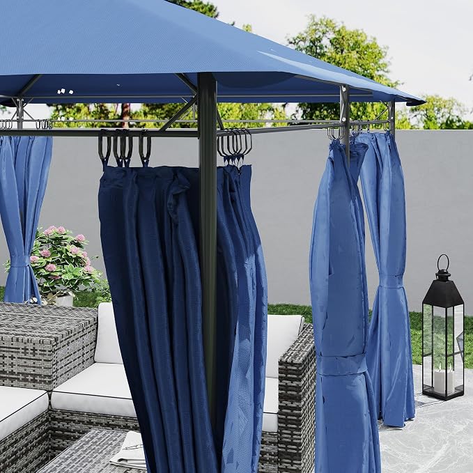 Outsunny 10' x 13' Patio Gazebo, Double Roof Outdoor Gazebo Canopy Shelter - Image 9